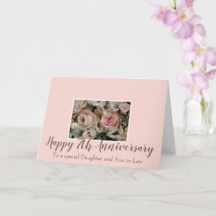 Cartão Rosas de aniversário de casamento totalmente perso