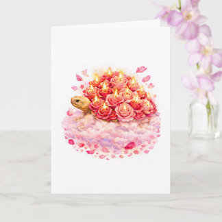 Cartão Rosas de aniversário rosa e vermelha tartaruga Sul