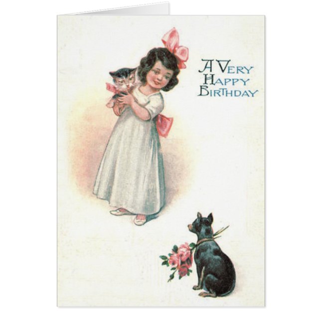 Cartão Rosas De Cachorro De Gatinha Bonita (Frente)