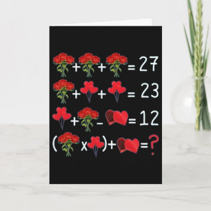 Cartão Rosas de Equação Matemática Chocolates Lloons Vale