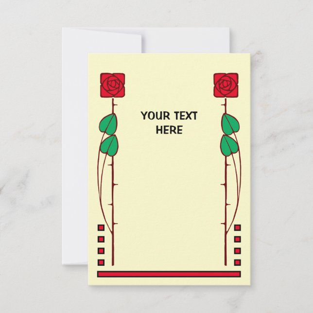 Cartão Rosas De Estilo De Artes E Artesanato (Frente)