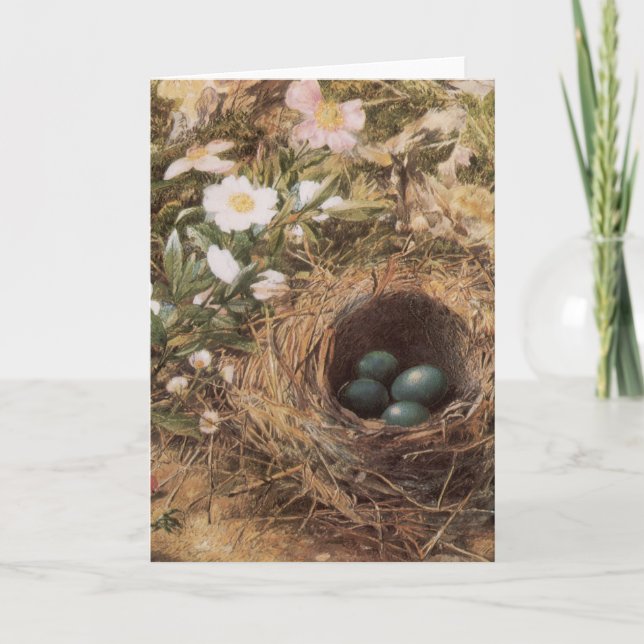 Cartão Rosas de Ninho e Cachorro de Bird, de John William (Frente)