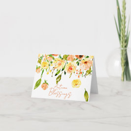 Cartão Rosas de outono com texto personalizado