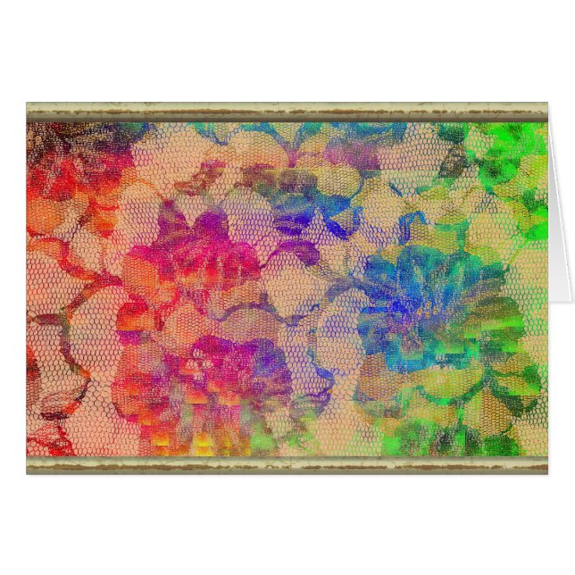 Cartão Rosas de Renda Fluor (Frente Horizontal)