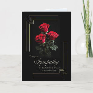 Cartão Rosas de Simpatia para Cunhada em Preto
