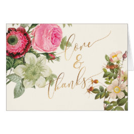 Cartão Rosas De Vintagem PixDezines/Redoute/Obrigado