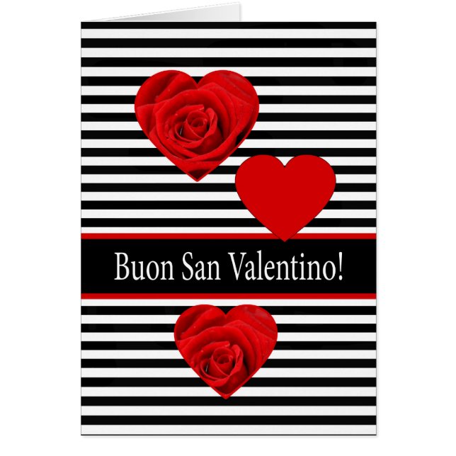 Cartão Rosas Dias de os namorados italianos (Frente)