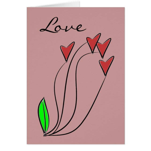 Cartão Rosas do Coração de Amor Moderno (Frente)