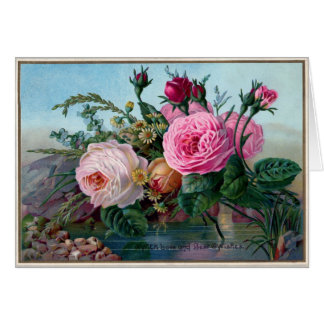 Cartão Rosas do vintage