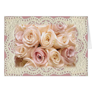Cartão ROSAS e LACE por SHARON SHARPE