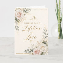 Rosas Elegantes Rosa e Marfim em Ouro Casamento Fl