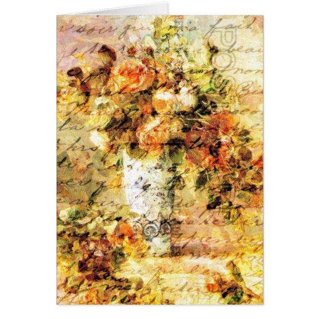 Cartão Rosas em um Vase (Frente)