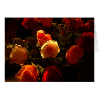 Cartão Rosas eu - Laranja, carmesins e glória do ouro