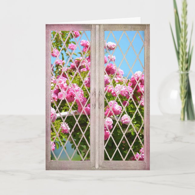 Cartão Rosas na janela (Frente)