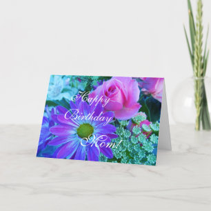 Cartão Rosas para a mãe: Feliz Aniversário!