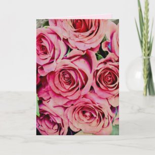 Cartão Rosas românticas texto personalizado casamento ani