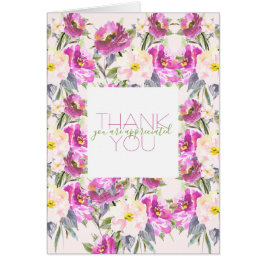 Cartão Rosas Rosa Floral Obrigado