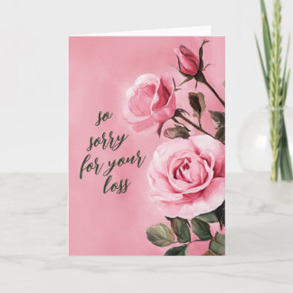 Cartão Rosas Rosa LAMENTAM POR PERDER CONdolências PERSON