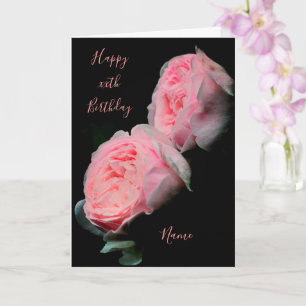 Cartão Rosas Rosa Pairadas Personalizadas Aniversário
