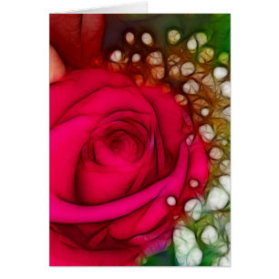Cartão Rosas São Artísticos e Únicos Fuschia Rosa Vermelh
