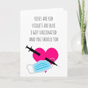 Cartão Rosas São Engraçados Engraçado Vermelho Vacinados
