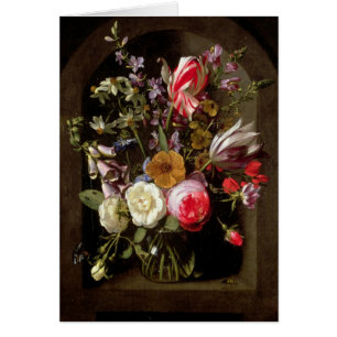 Cartão Rosas, tulipas e outras flores
