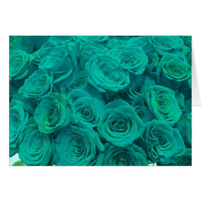 Cartão Rosas verdes Elegante (Frente Horizontal)