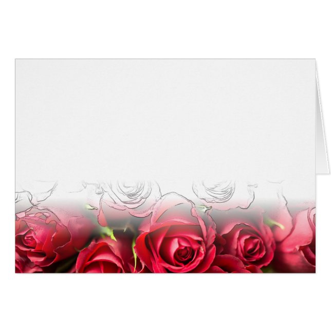 Cartão Rosas vermelhas com contornos pretos (Frente Horizontal)