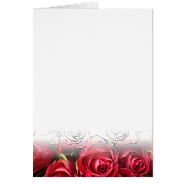 Cartão Rosas vermelhas com contornos pretos (Frente)