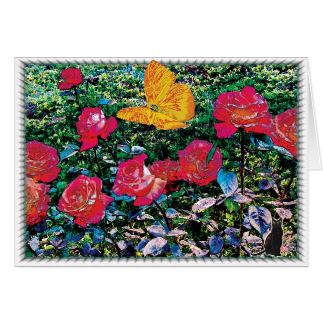 Cartão Rosas vermelhas das rosas vermelhas (Frente Horizontal)