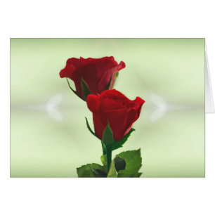 Cartão Rosas vermelhas de amor do Twin Flame