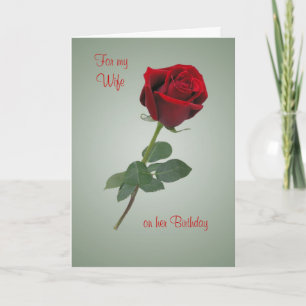 Cartão Rosas vermelhas de aniversário da esposa