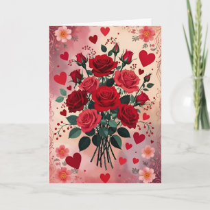 Cartão Rosas Vermelhas, Eu Amo Meu Marido,
