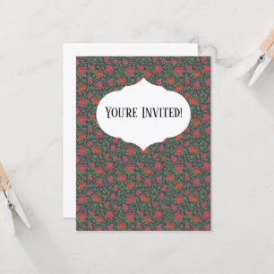 Cartão Rosas Vermelhos e Fuchsia Perfeitos, Vitorianos, G