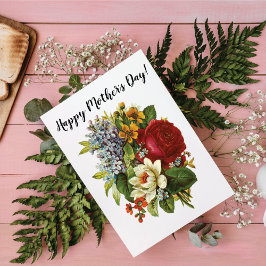 Cartão Rosas vitorianas clássicas Lily do Vale Romance