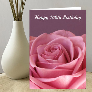 Cartão Rose 100th Birthday Card