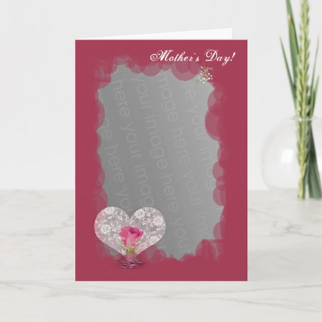 Cartão Rose and Lace heart! (Frente)