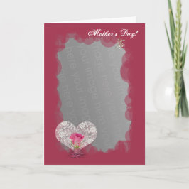 Cartão Rose and Lace heart!
