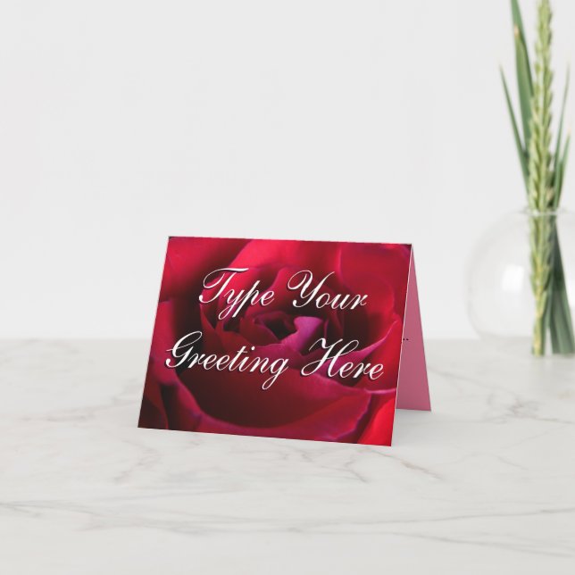 Cartão Rose Cards Red Flowers Custom Greeting Card (Frente)