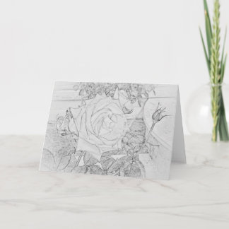 Cartão Rose Coloring Sheet Greeting Card