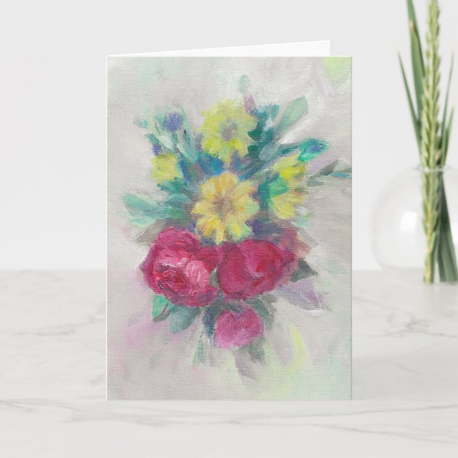 Cartão "Rose Floral Medley." Greeting Card (Frente)