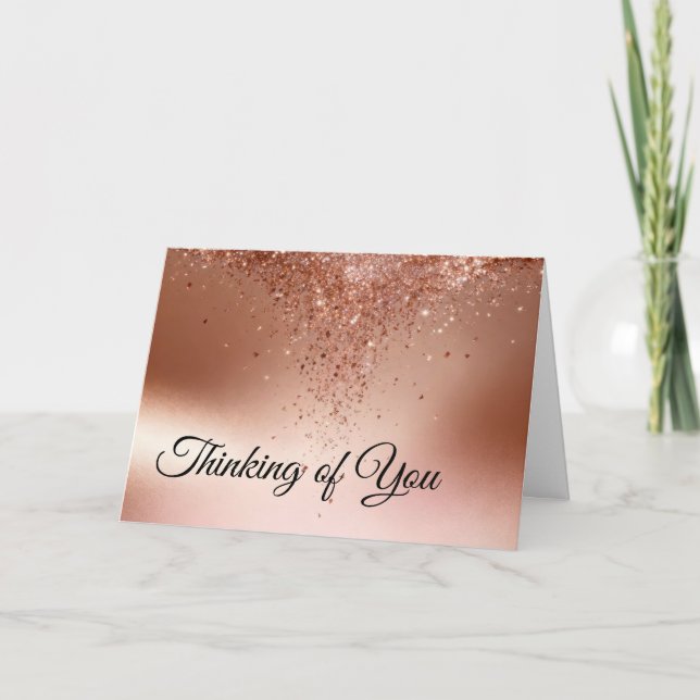 Cartão  Rose Gold Glitter Drip Sympathy (Frente)