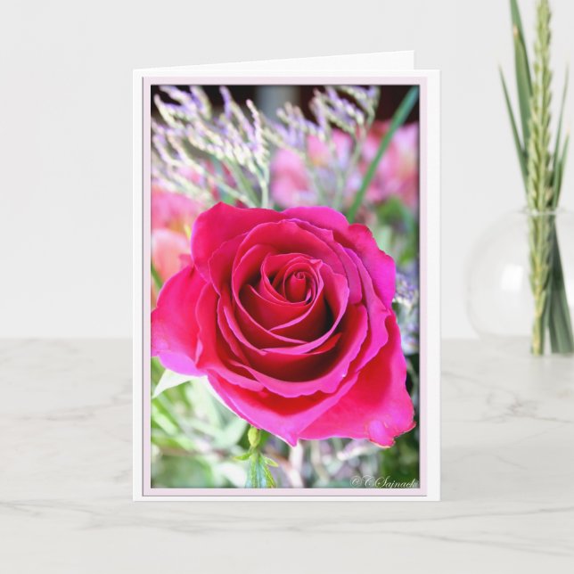 Cartão Rose Photo Greeting Card (Frente)
