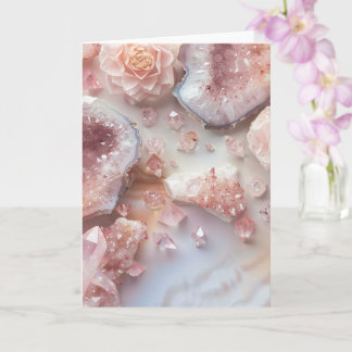 Cartão Rose Quartz Crystal | Love Stone Pink  Photo Card