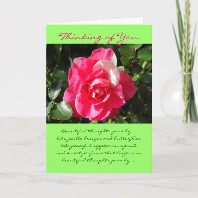 Cartão Rose... Thinking of You. Card (Frente)