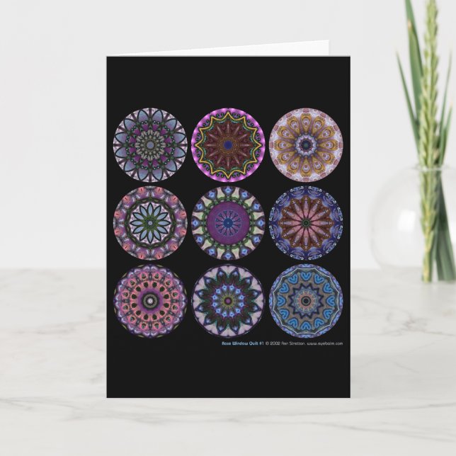 Cartão Rose Window Quilt #1 (Frente)