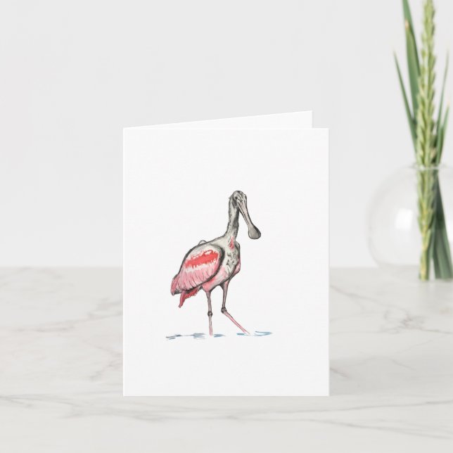 Cartão Roseate Spoonbill Folded Note Card (Frente)