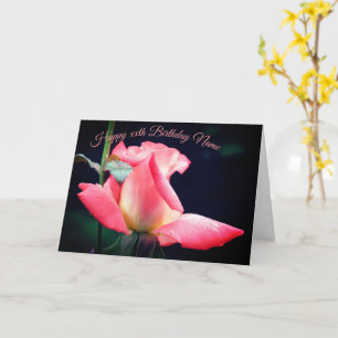 Cartão Rosebud Delight Floral Personalizado Aniversário