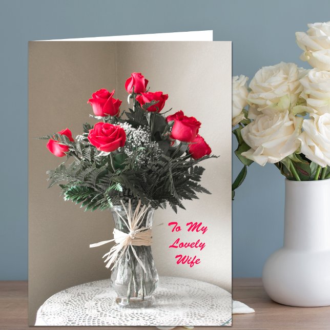 Cartão Roses for My Wife on Mothers Day Card (Criador carregado)