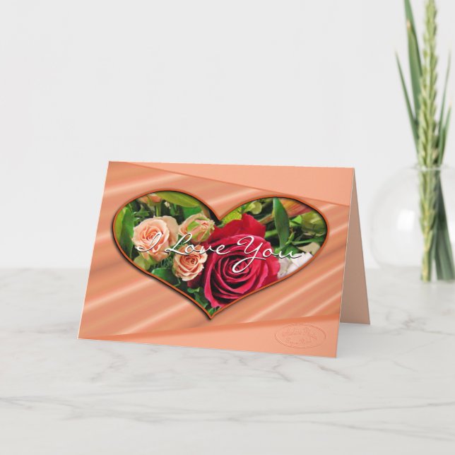 Cartão Roses & Hearts I Love You card- any occasion (Frente)